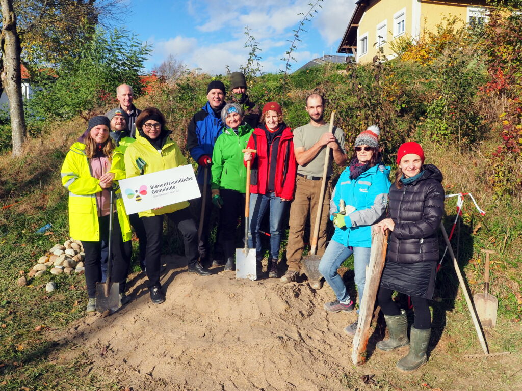 Teilnehmer:innen des Sandarium Workshops auf dem Sand-Nisthügel
